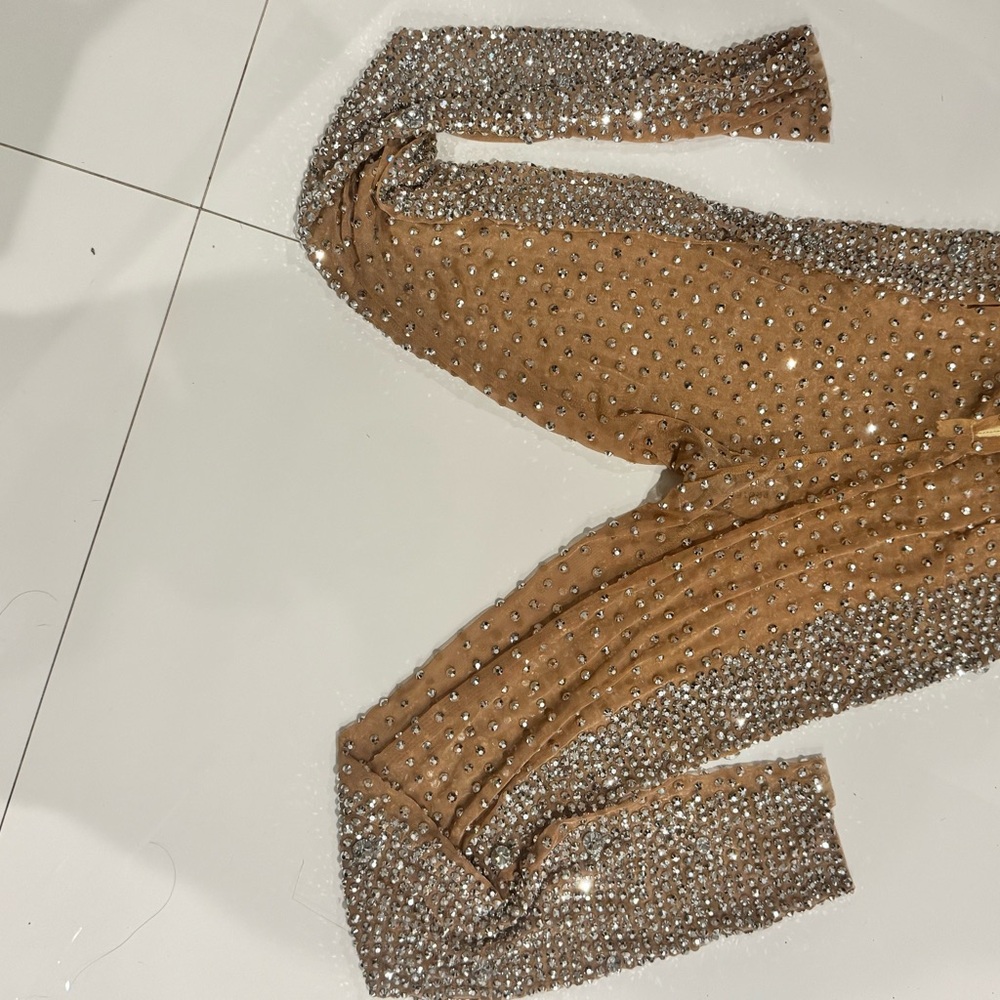 Silver Embellished Amekana Pants - Picture 2 of 5